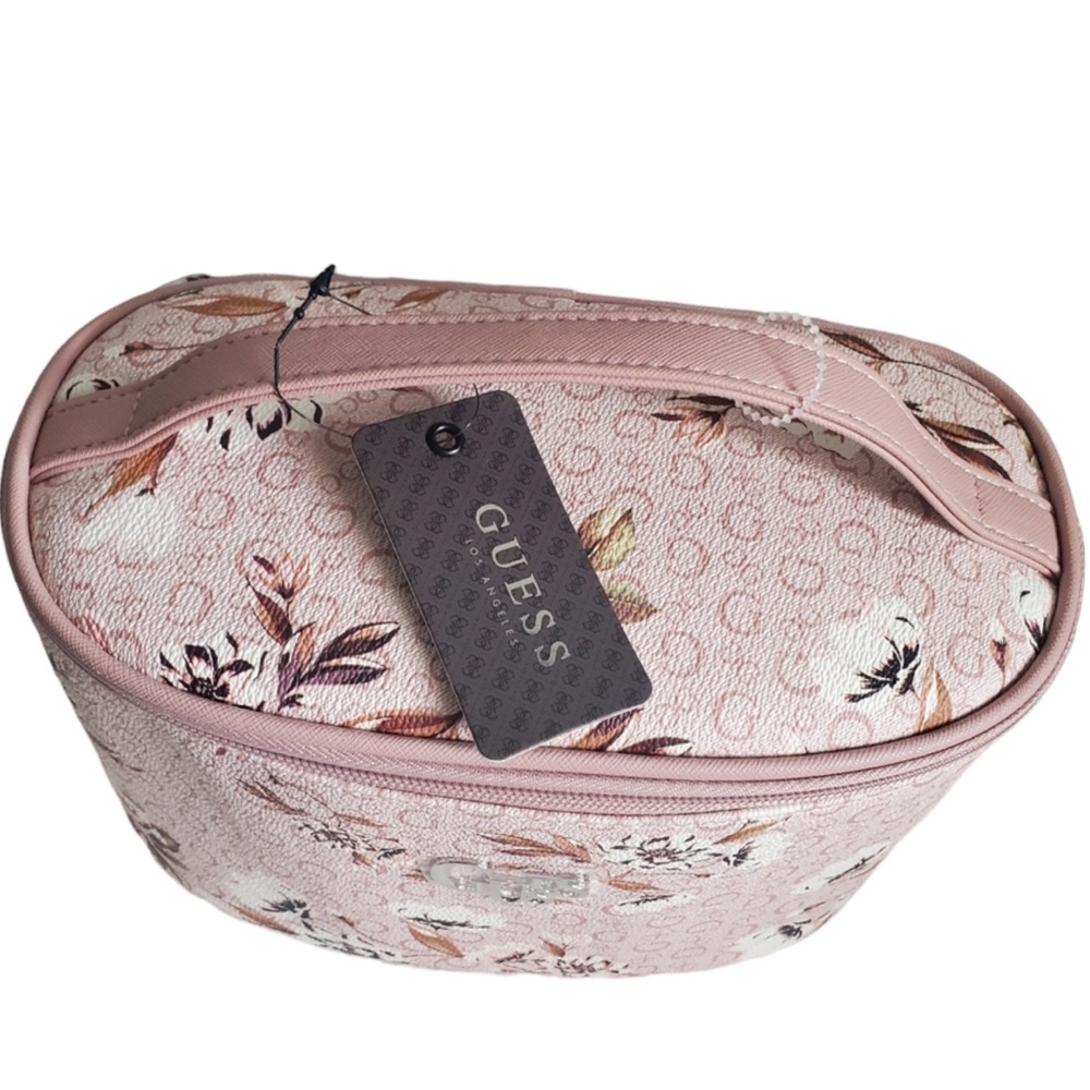 Guess Floral Monogram Cosmetic Case with Handle - Picture 7 of 11